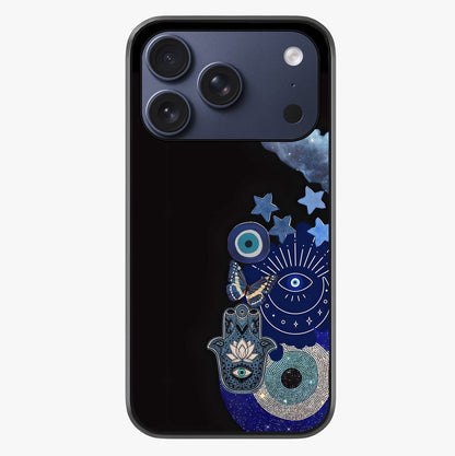 Galactic Charm Cluster Glass Case showing full back design in clean flat view with glossy glass finish.