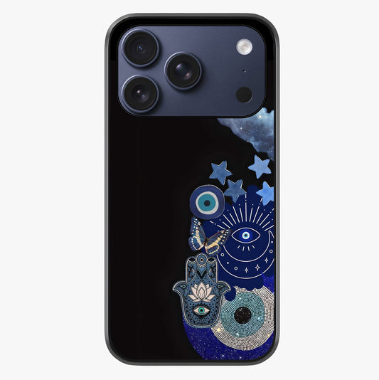 Galactic Charm Cluster Glass Case showing full back design in clean flat view with glossy glass finish.
