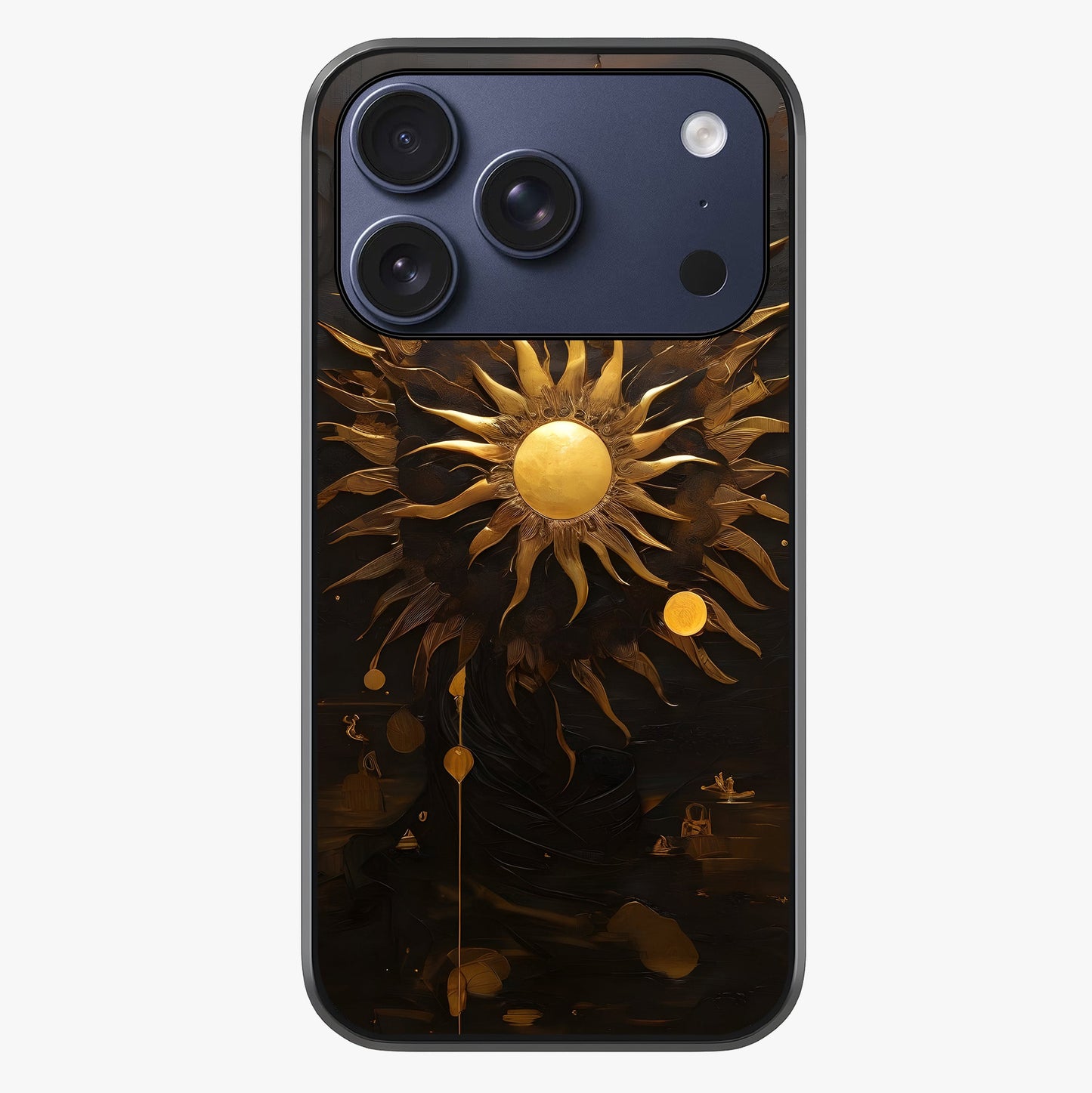 Golden Sun Majesty Glass Case showing full back design in clean flat view with glossy glass finish.