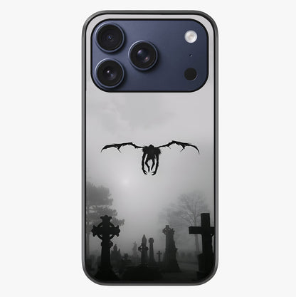 Graveyard Shadow Descent Glass Case showing full back design in clean flat view with glossy glass finish.