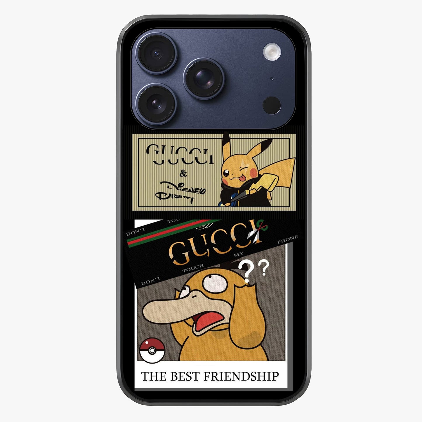 Gucci Play Mashup Glass Case showing full back design in clean flat view with glossy glass finish.