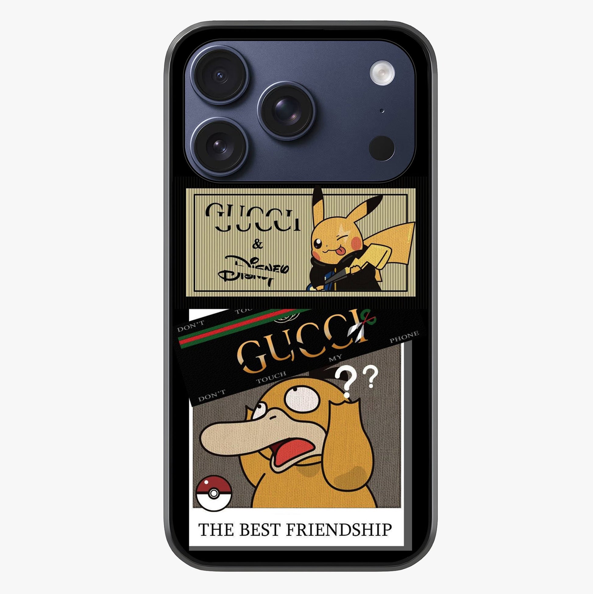 Gucci Play Mashup Glass Case showing full back design in clean flat view with glossy glass finish.