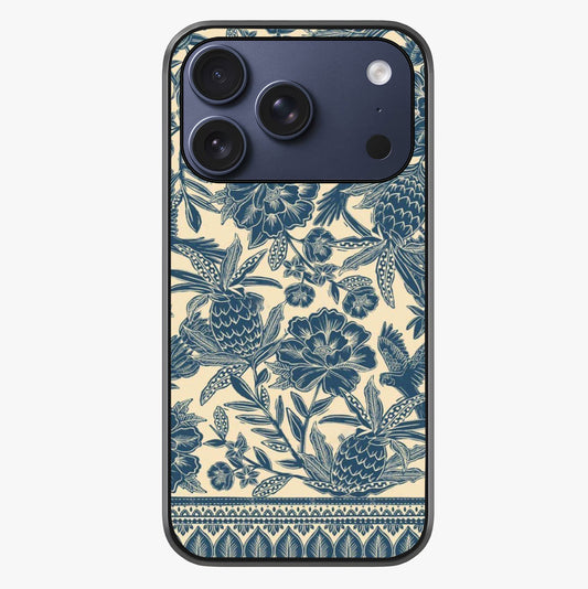 Heirloom Wild Bloom Glass Case showing full back design in clean flat view with glossy glass finish.