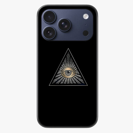 Illuminati Evil Glass Case showing full back design in clean flat view with glossy glass finish.