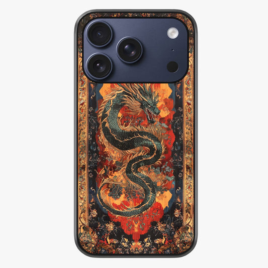 Inferno Dragon Soul Glass Case showing full back design in clean flat view with glossy glass finish.