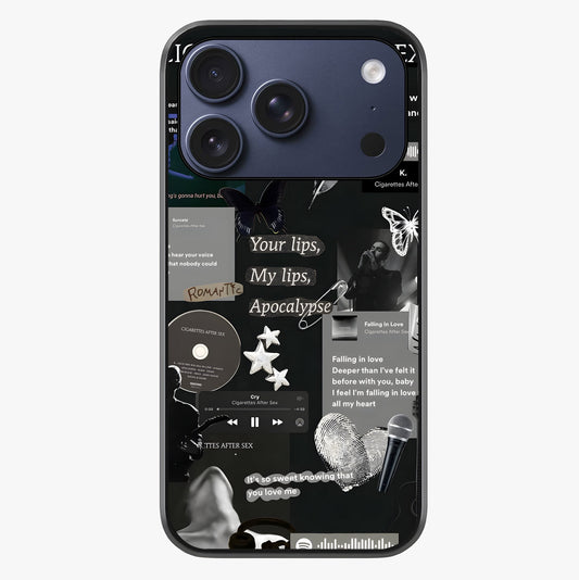 Midnight Love Echo Glass Case showing full back design in clean flat view with glossy glass finish.