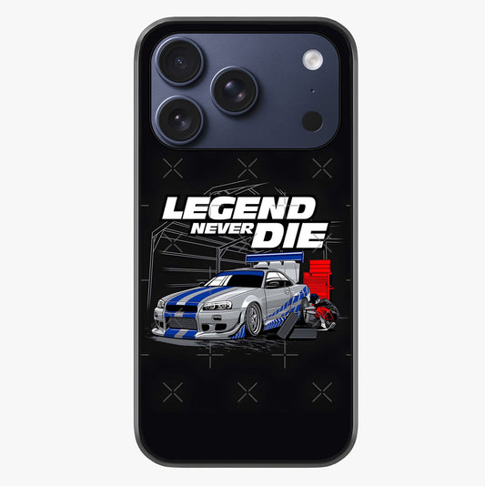 Midnight Racing Legacy Glass Case showing full back design in clean flat view with glossy glass finish.