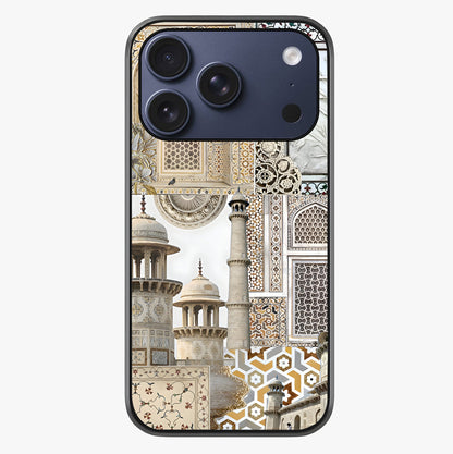 Mughal Marble Legacy Glass Case showing full back design in clean flat view with glossy glass finish.