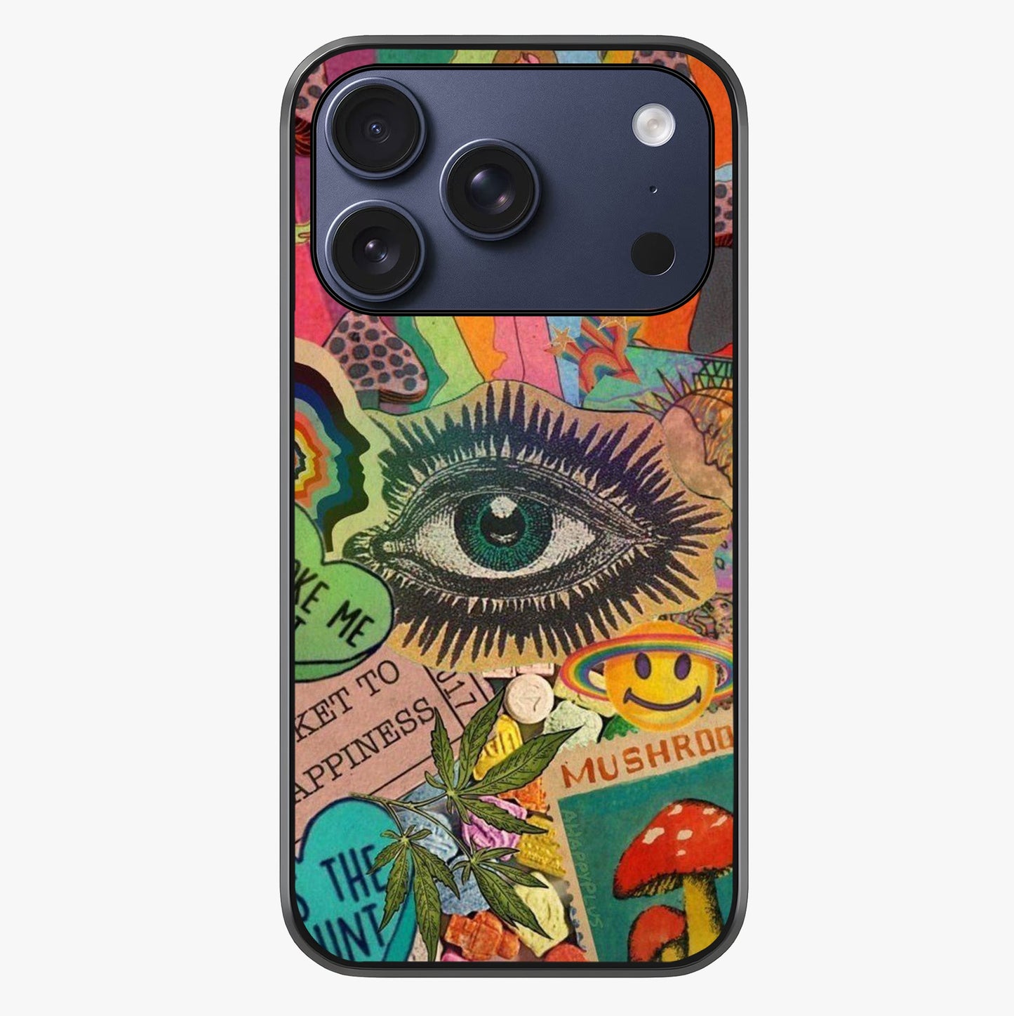 Mystic Eye Wonderland Glass Case showing full back design in clean flat view with glossy glass finish.