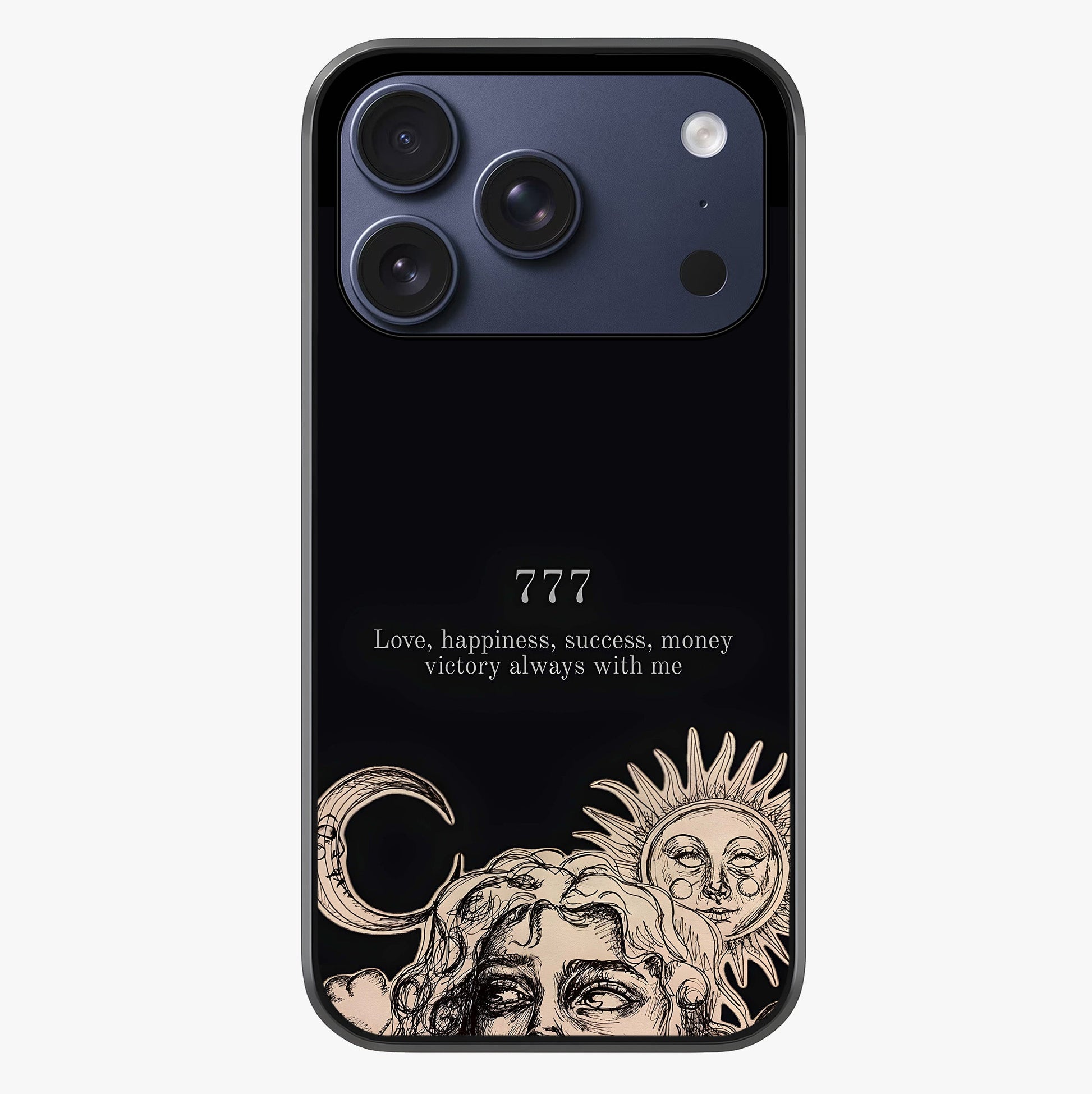 Mystic Victory Aura Glass Case showing full back design in clean flat view with glossy glass finish.