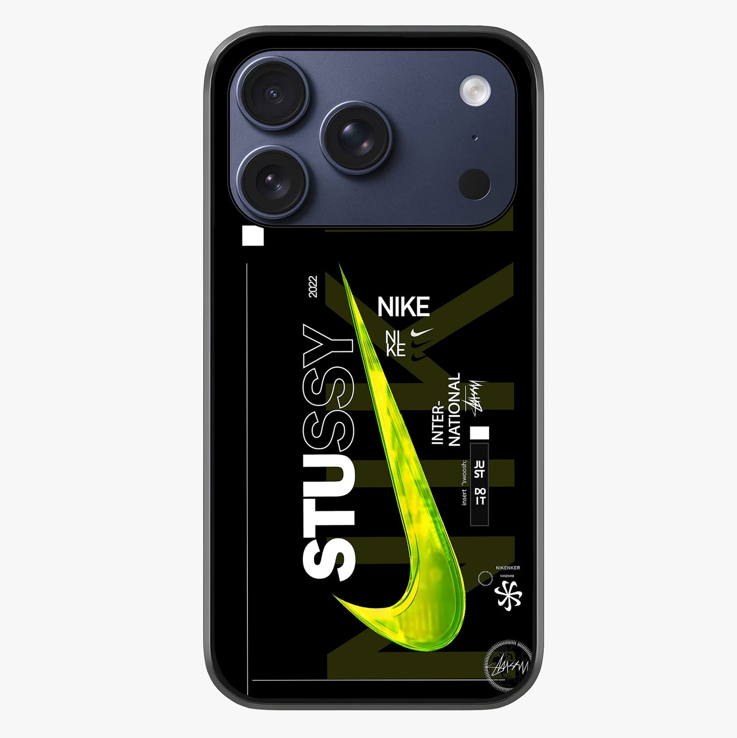 Neon Street Edition Glass Case showing full back design in clean flat view with glossy glass finish.