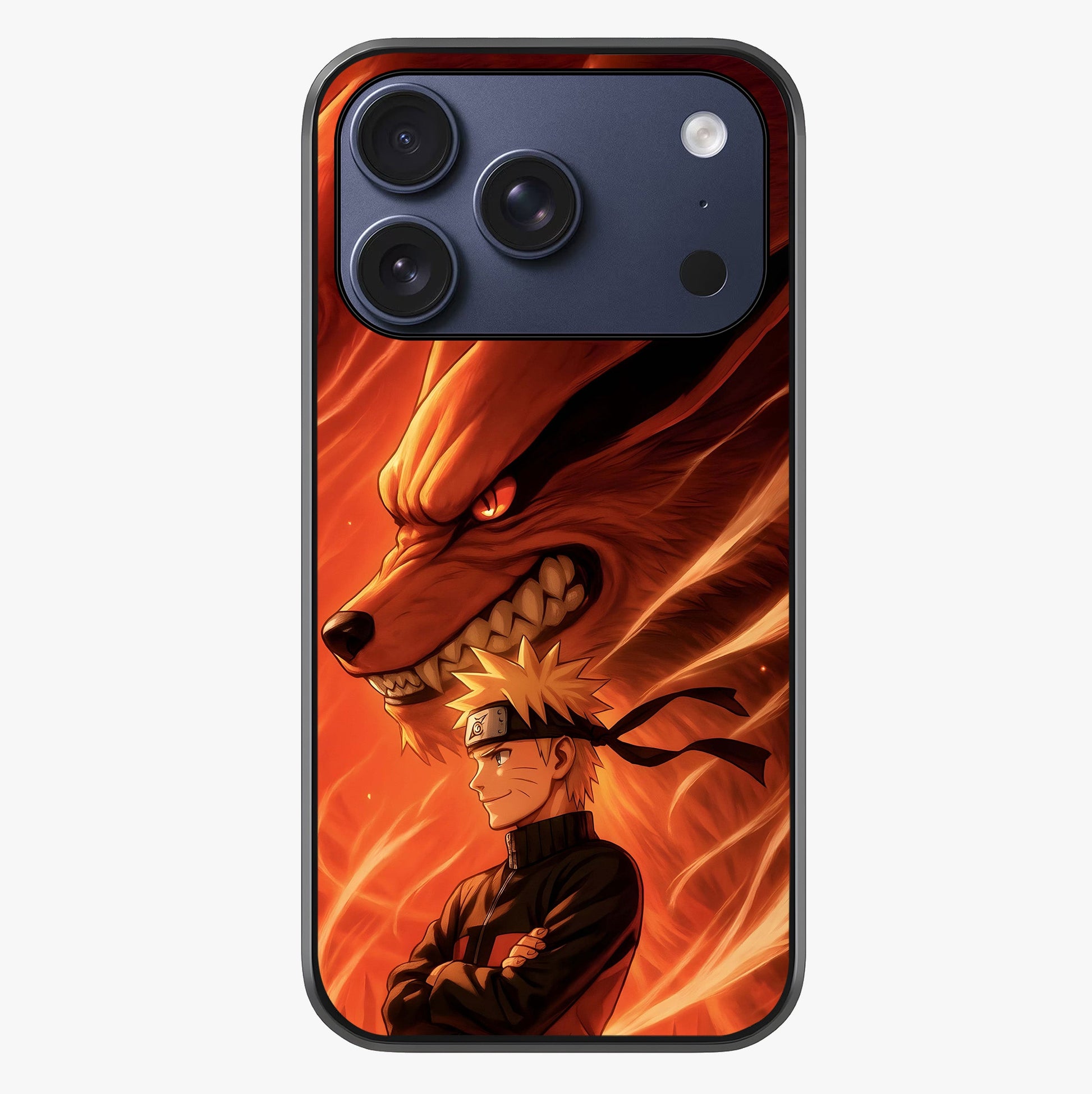Nine Tails Legacy Glass Case showing full back design in clean flat view with glossy glass finish.