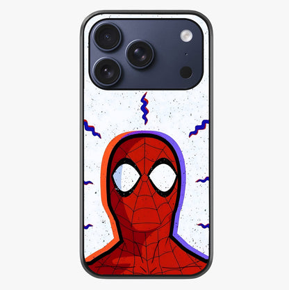 Omg Spiderman Glass Case showing full back design in clean flat view with glossy glass finish.