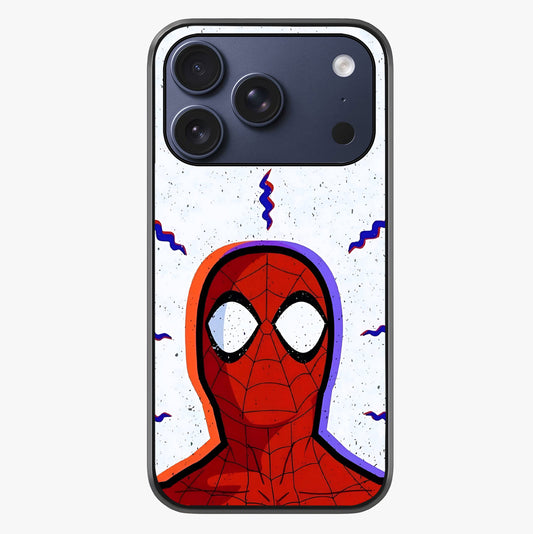 Omg Spiderman Glass Case showing full back design in clean flat view with glossy glass finish.