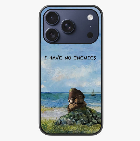 Peace Beyond War Glass Case showing full back design in clean flat view with glossy glass finish.