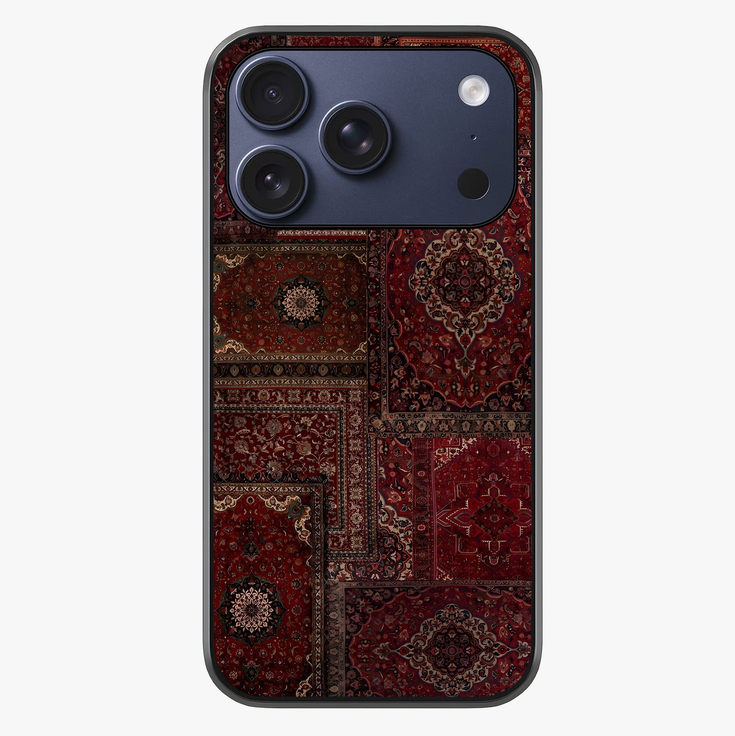 Persian Velvet Tale Glass Case showing full back design in clean flat view with glossy glass finish.