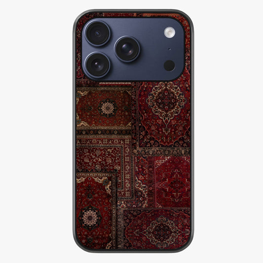 Persian Velvet Tale Glass Case showing full back design in clean flat view with glossy glass finish.