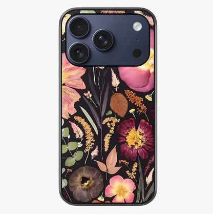 Petal Dream Tapestry Glass Case showing full back design in clean flat view with glossy glass finish.