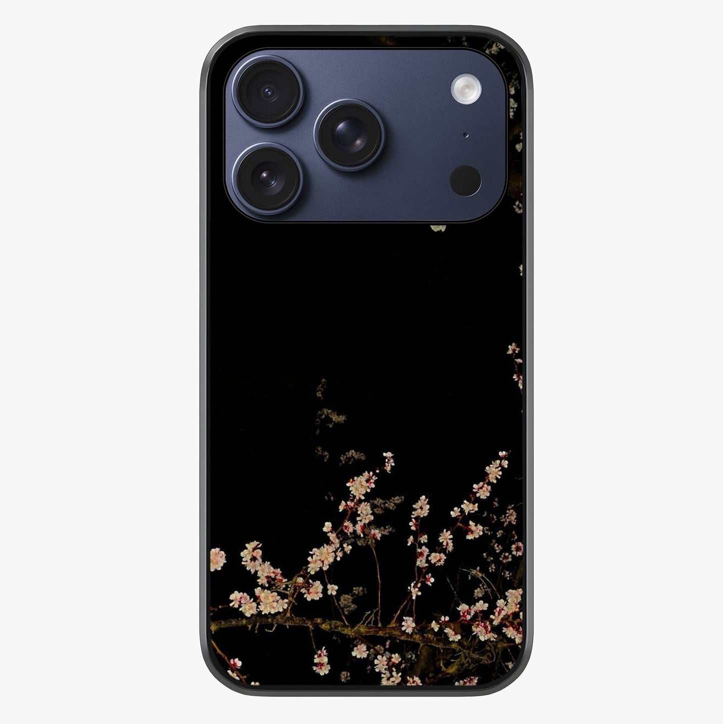 Petal Moon Light With Custom Name Glass Case showing full back design in clean flat view with glossy glass finish.