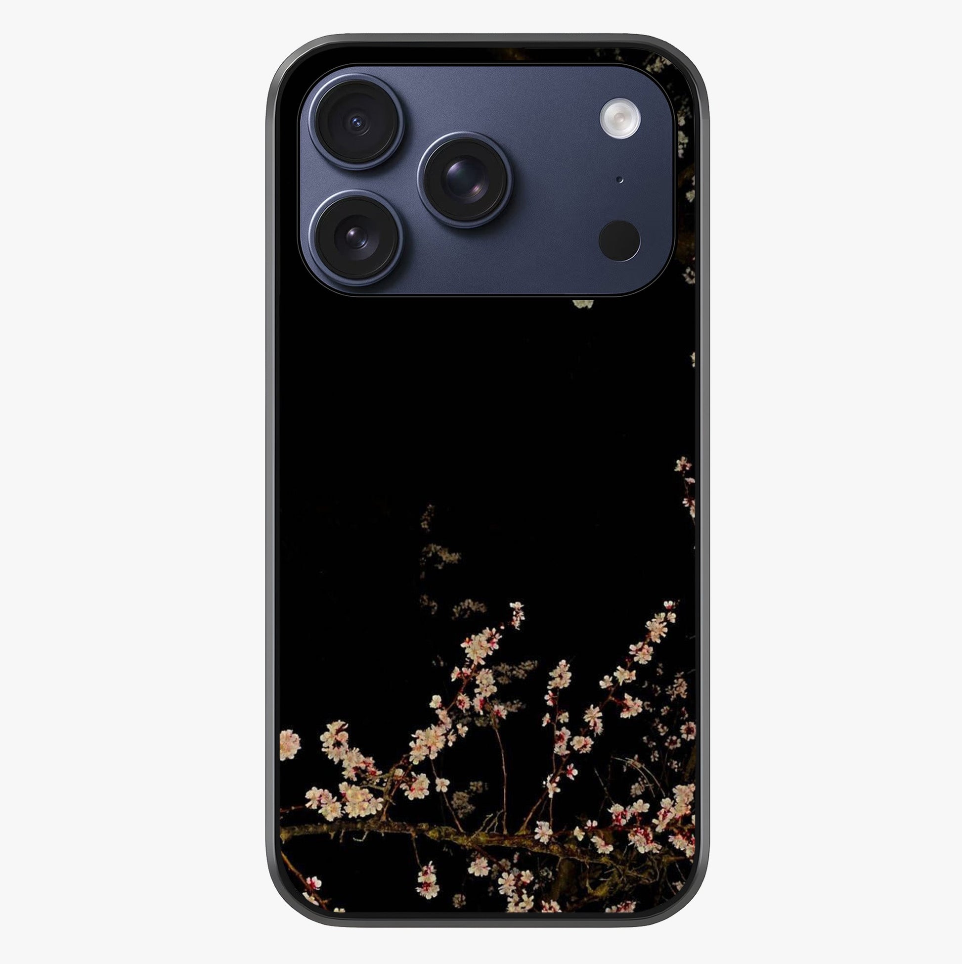 Petal Moon Light With Custom Name Glass Case showing full back design in clean flat view with glossy glass finish.