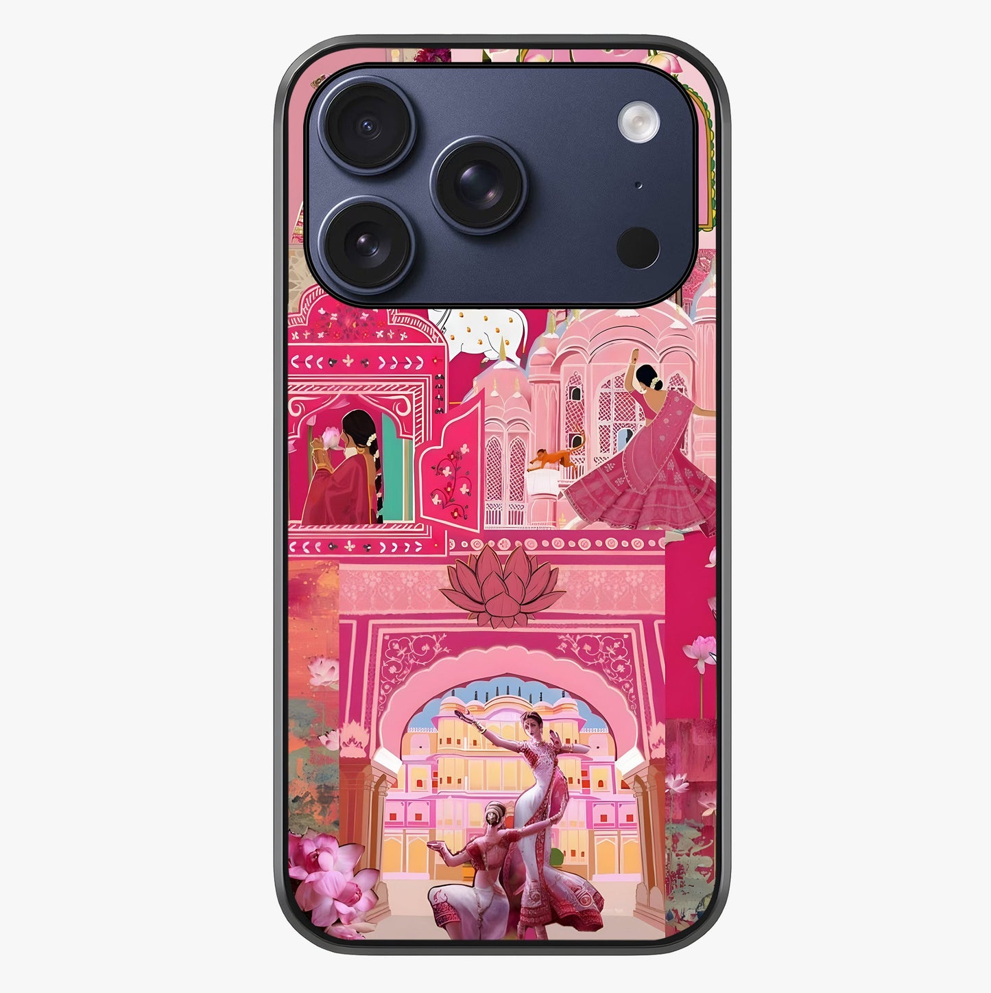 Pink Palace Muse Glass Case showing full back design in clean flat view with glossy glass finish.