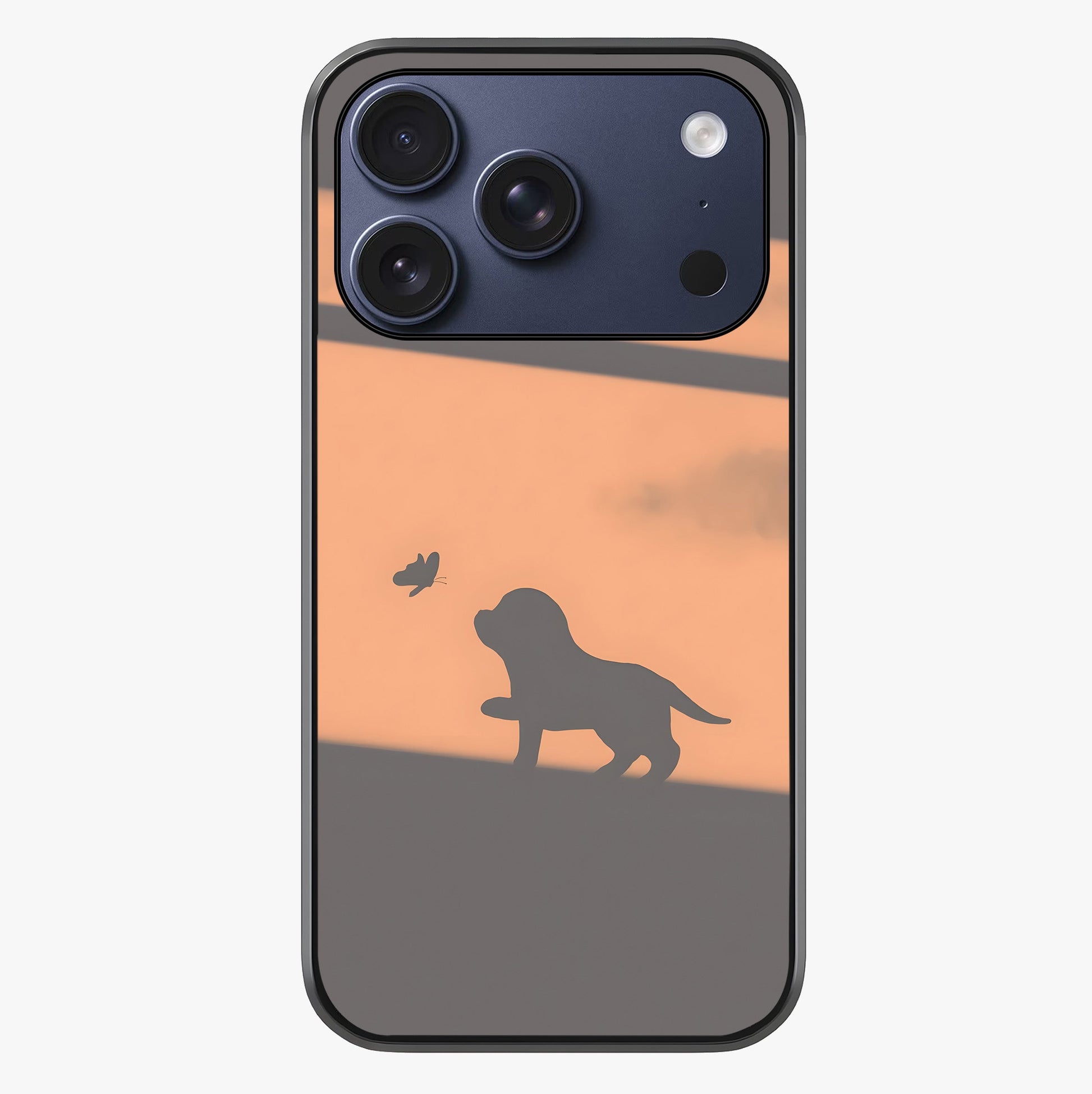 uppy Shadow Art Glass Case showing full back design in clean flat view with glossy glass finish.