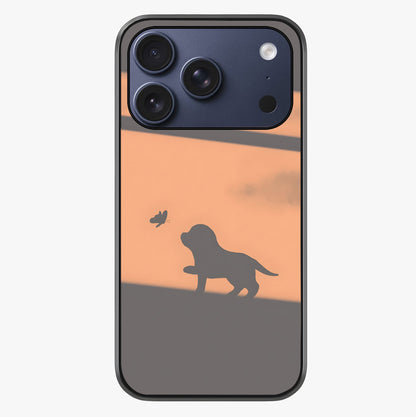 uppy Shadow Art Glass Case showing full back design in clean flat view with glossy glass finish.