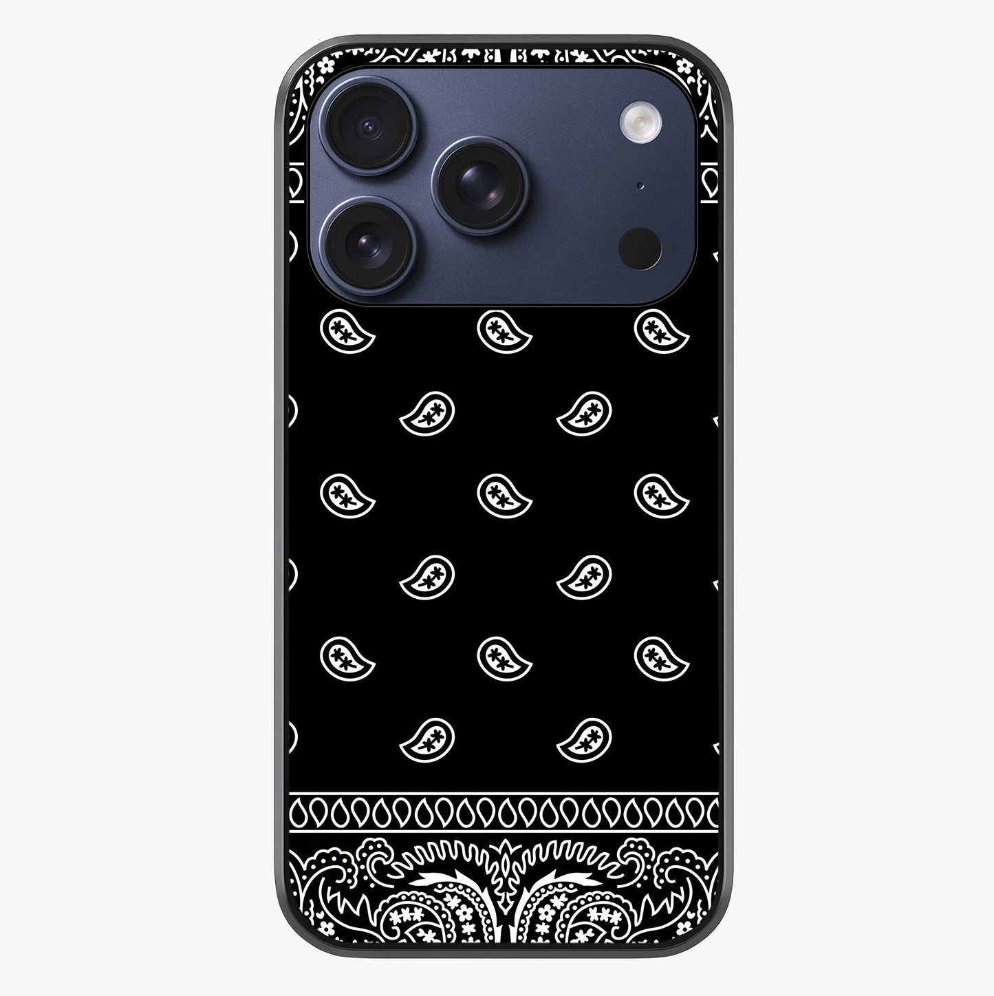 Retro Rebel Threads Glass Case showing full back design in clean flat view with glossy glass finish.