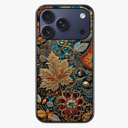 Royal Jewel Garden Glass Case showing full back design in clean flat view with glossy glass finish.