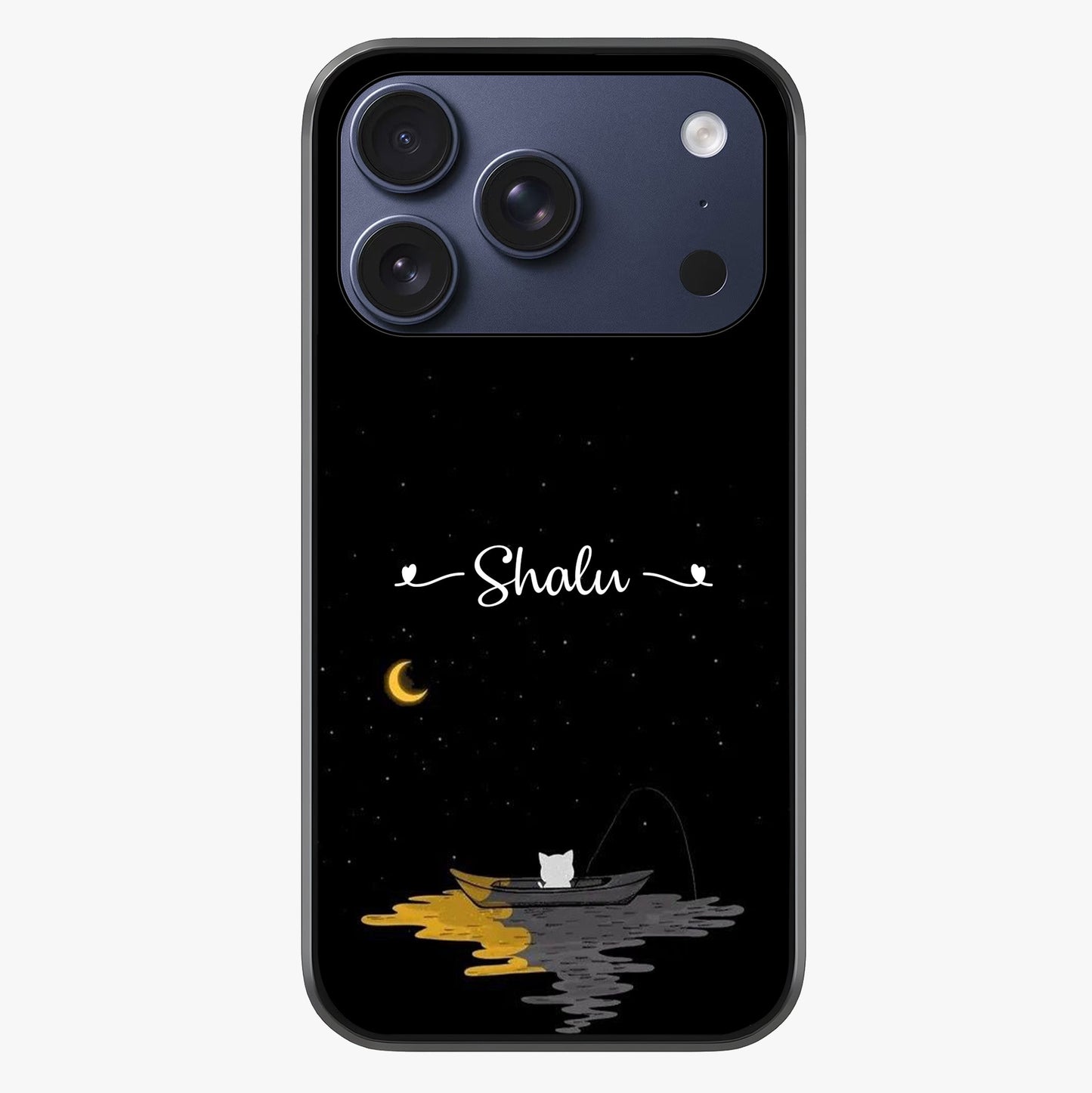 Silent Night Row Glass Case showing full back design in clean flat view with glossy glass finish.