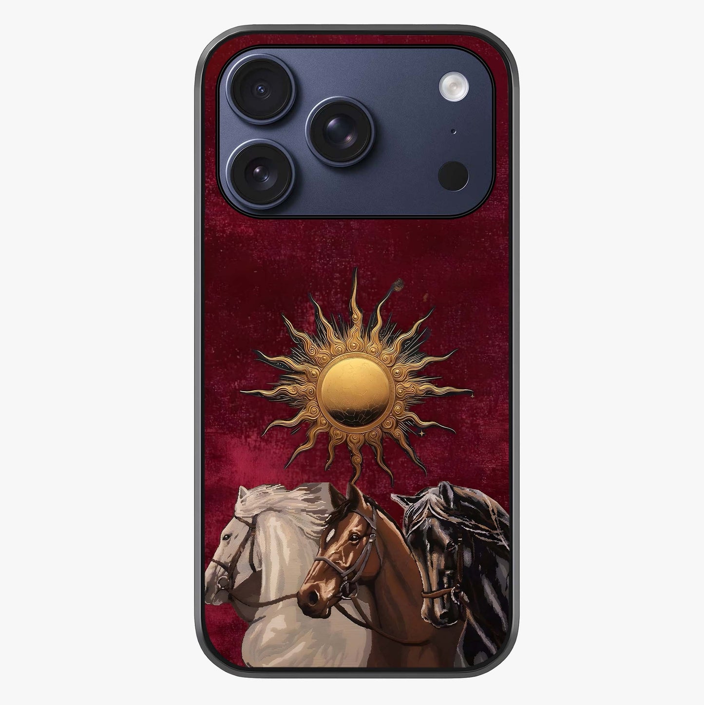 Solar Riders Glass Case showing full back design in clean flat view with glossy glass finish.