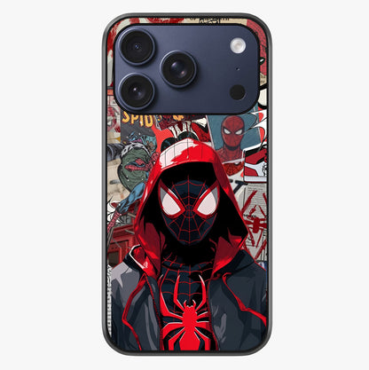 Spider Collage Street Glass Case showing full back design in clean flat view with glossy glass finish.