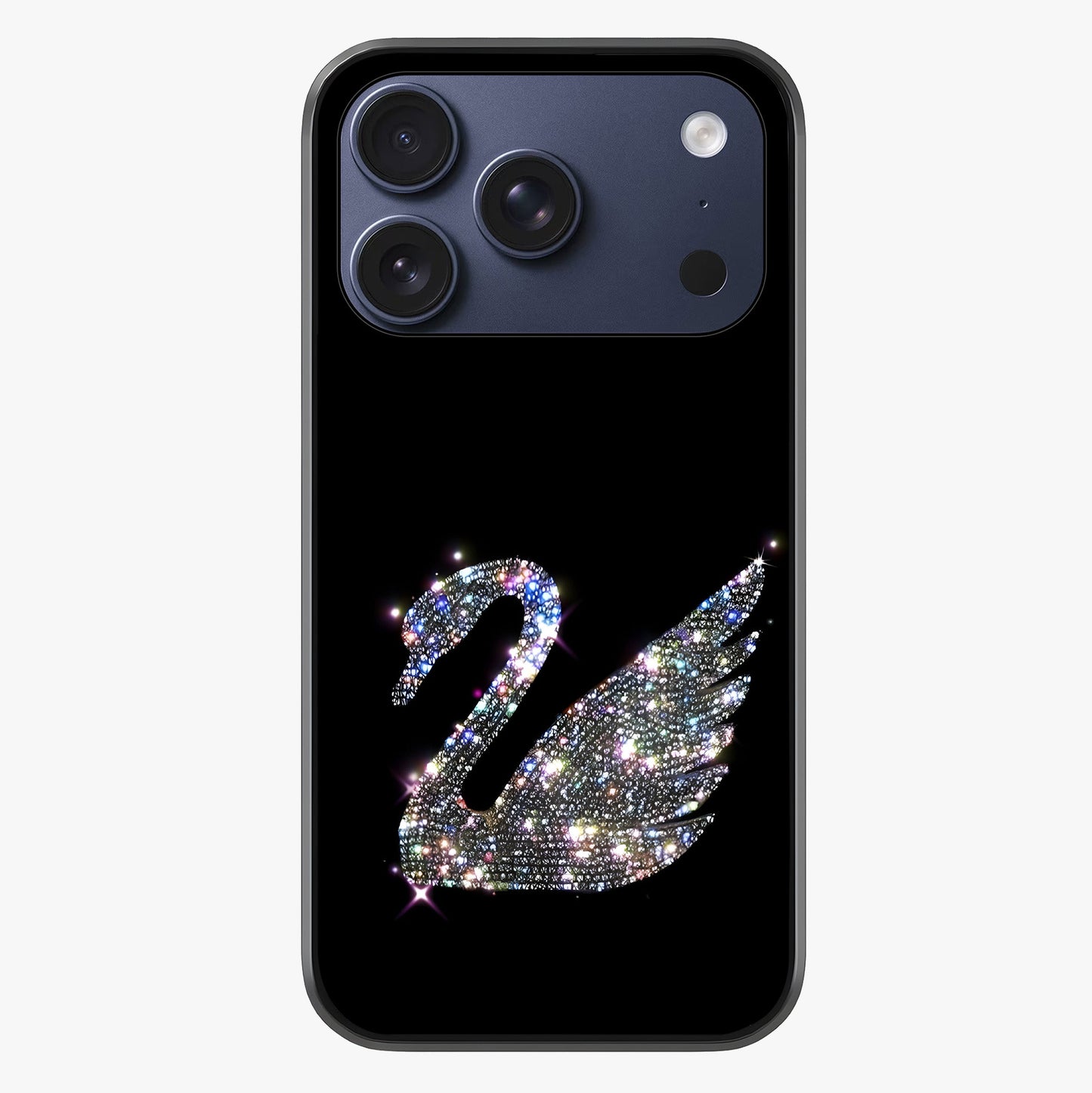 Starlit Swan Grace Glass Case showing full back design in clean flat view with glossy glass finish.