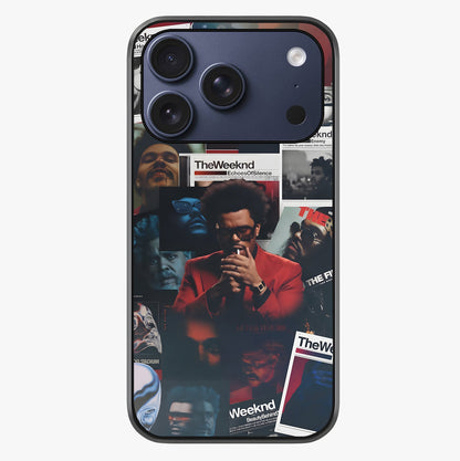 The Weeknd Glass Case showing full back design in clean flat view with glossy glass finish.