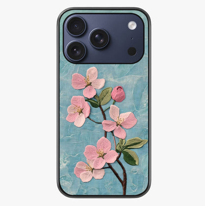 Threaded Blossom Breeze Glass Case showing full back design in clean flat view with glossy glass finish.
