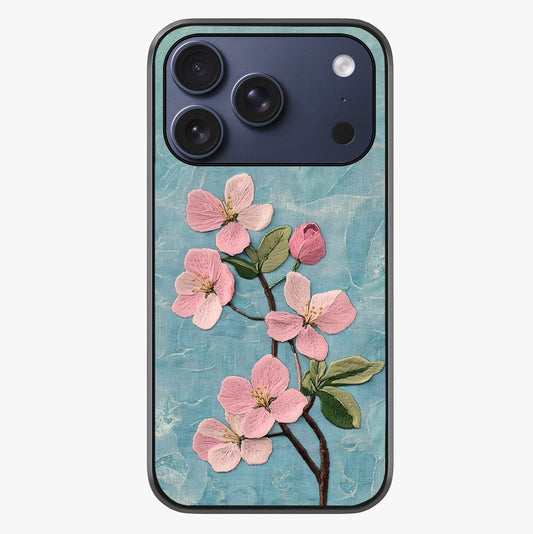 Threaded Blossom Breeze Glass Case showing full back design in clean flat view with glossy glass finish.