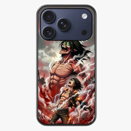 Titan Awakening Fury Glass Case showing full back design in clean flat view with glossy glass finish.
