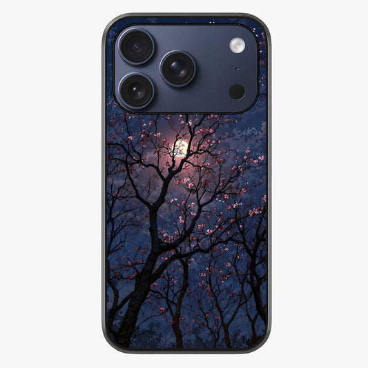 Twilight Sakura Serenade Glass Case showing full back design in clean flat view with glossy glass finish.