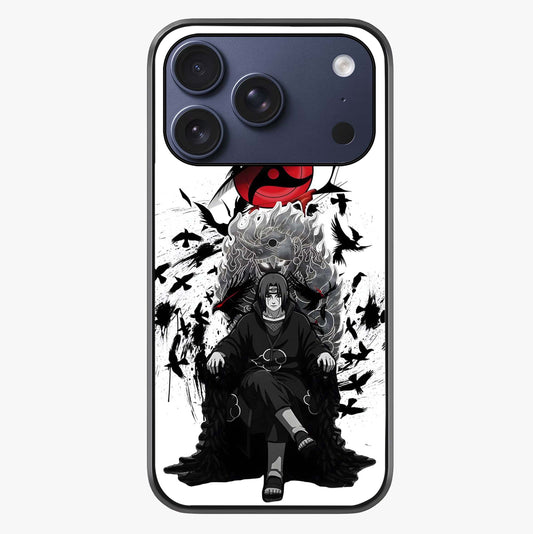 Uchiha Shadow Throne Glass Case showing full back design in clean flat view with glossy glass finish.