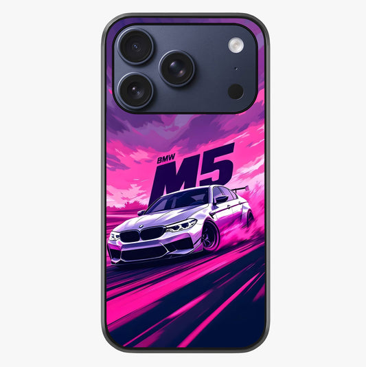 Velocity Drift Pulse Glass Case showing full back design in clean flat view with glossy glass finish.