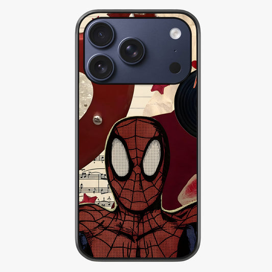 Web Warrior Vibes Glass Case showing full back design in clean flat view with glossy glass finish.