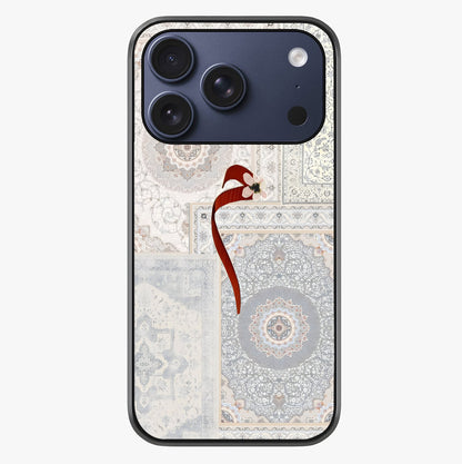 White Aesthetic Bow Glass Case showing full back design in clean flat view with glossy glass finish.