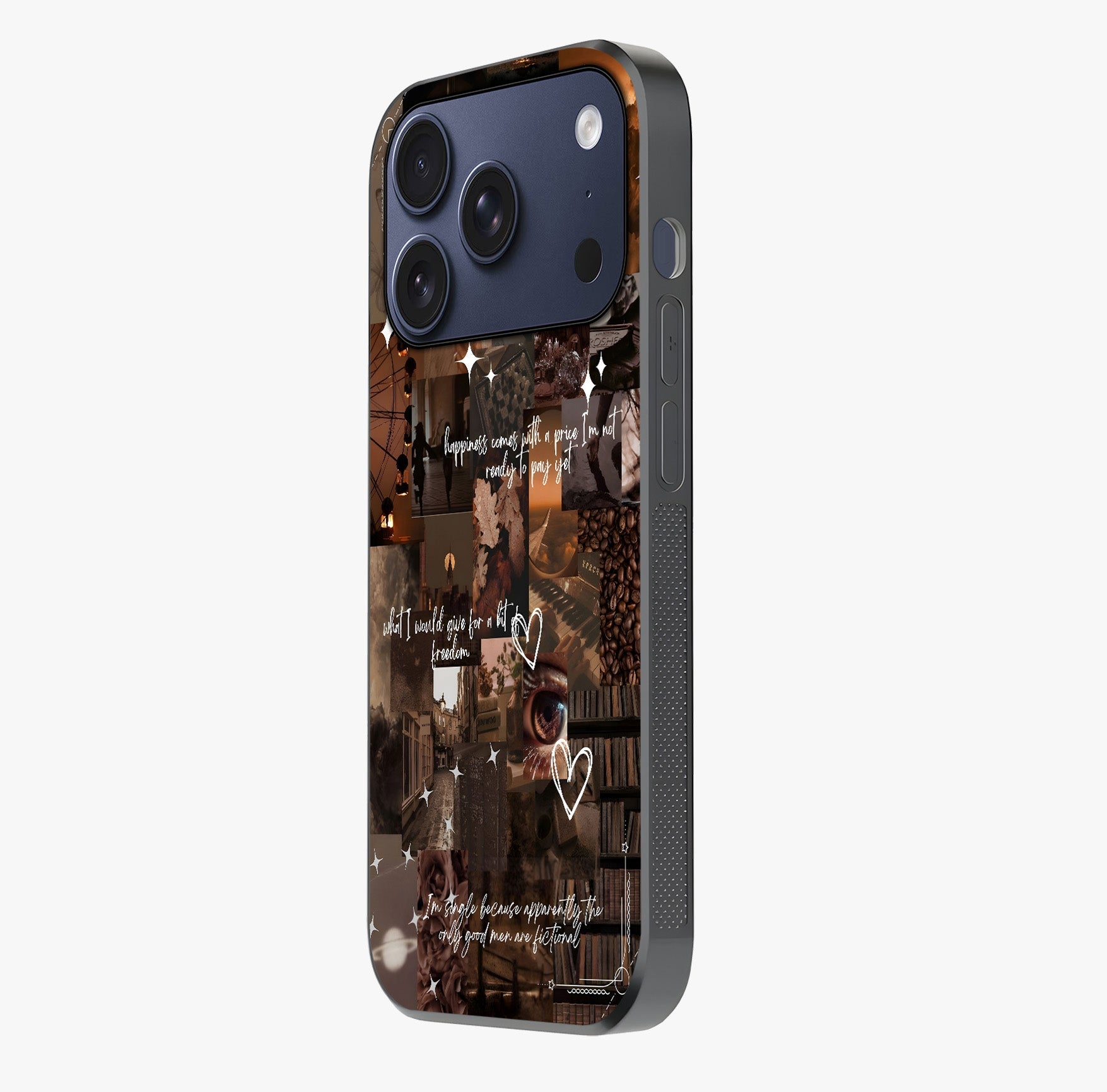 Bittersweet Aesthetic Chaos Glass Case photographed in natural light showing reflective finish and design depth.