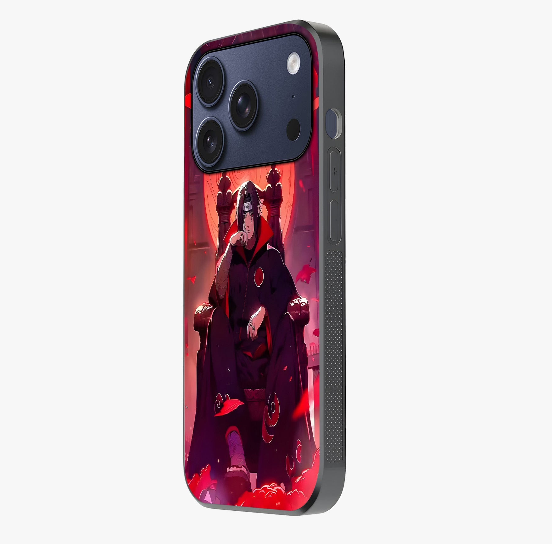 Blood Moon Sovereign Glass Case photographed in natural light showing reflective finish and design depth.