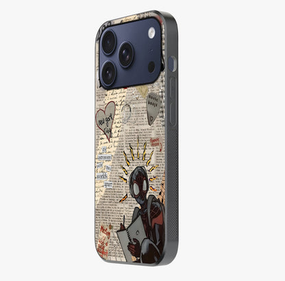 City Dream Sketch Glass Case photographed in natural light showing reflective finish and design depth.