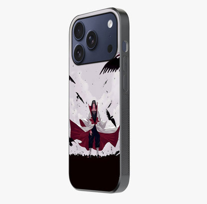 Crimson Crow Ascension Glass Case photographed in natural light showing reflective finish and design depth.