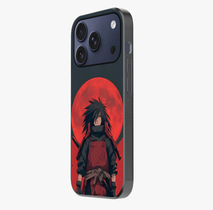 Crimson Moon Warlord Glass Case photographed in natural light showing reflective finish and design depth.