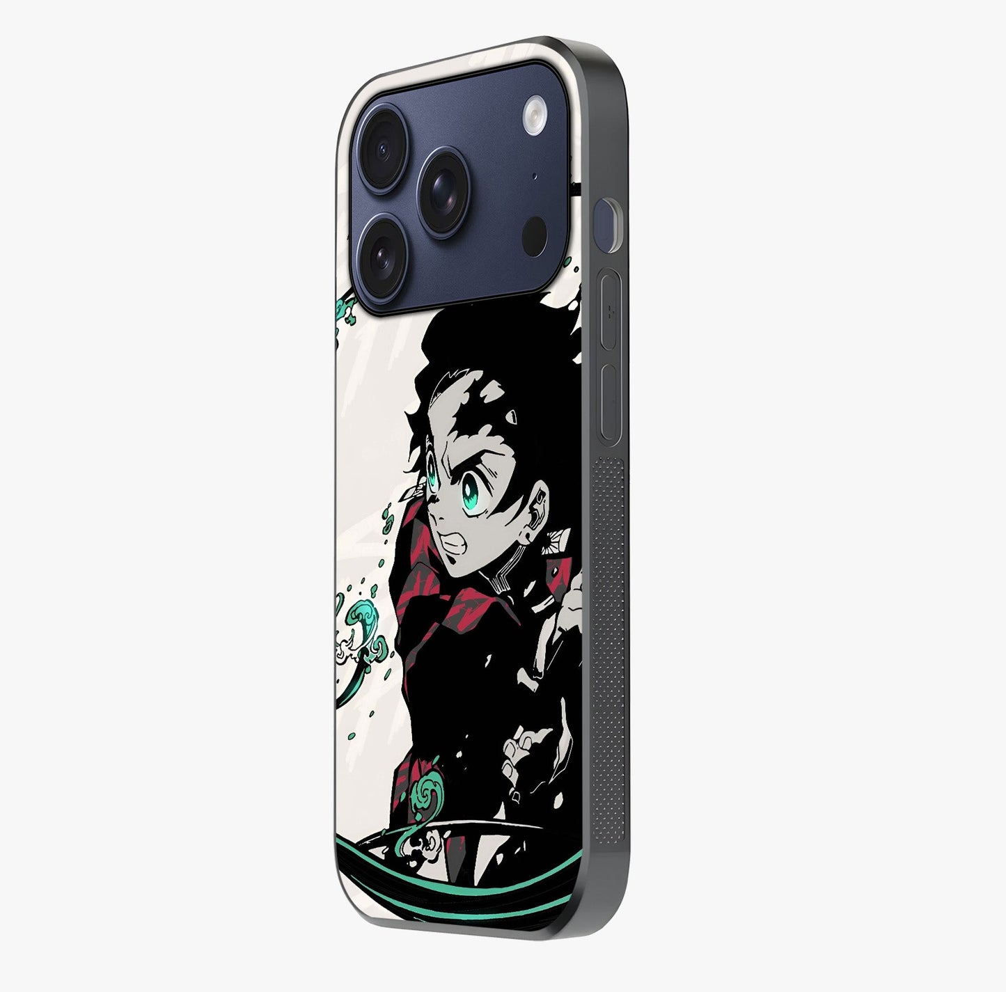 Demon Slayer Glass Case photographed in natural light showing reflective finish and design depth.