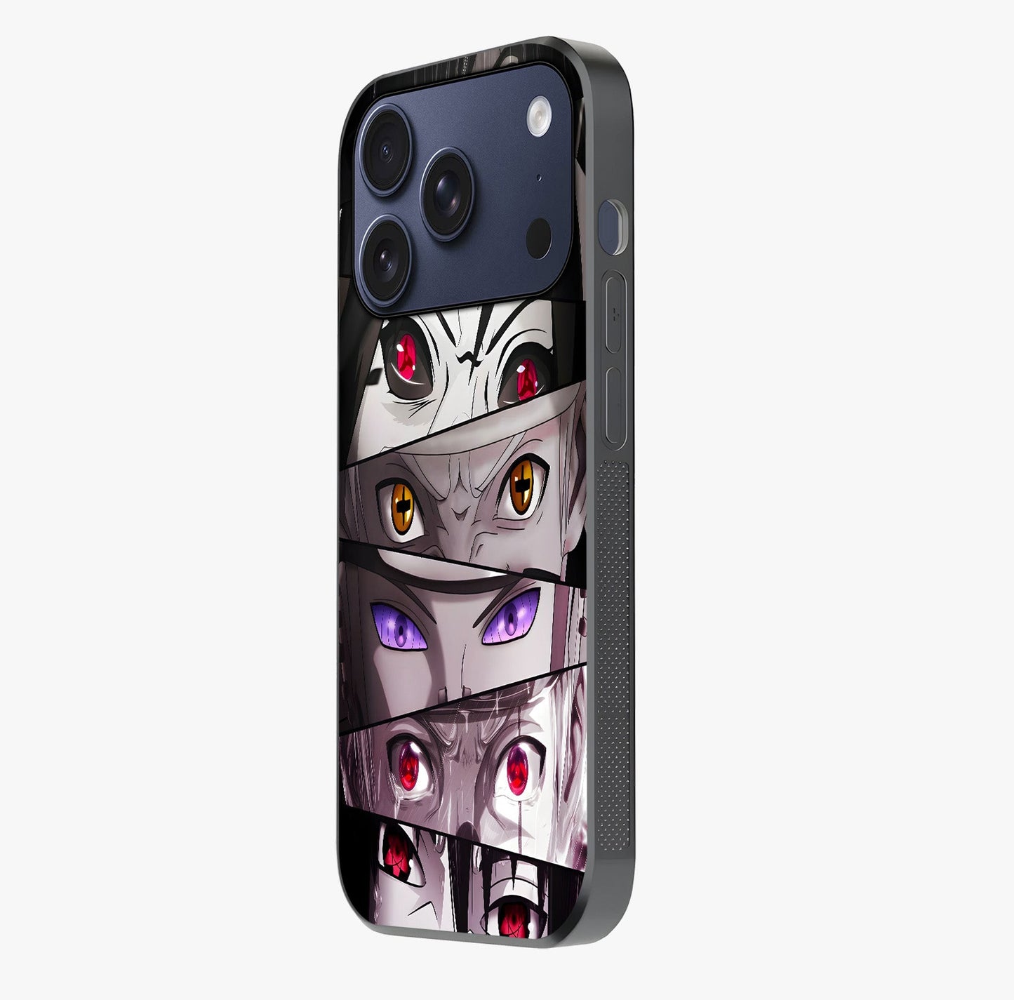 Eyes Of Destiny Glass Case photographed in natural light showing reflective finish and design depth.