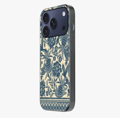 Heirloom Wild Bloom Glass Case photographed in natural light showing reflective finish and design depth.